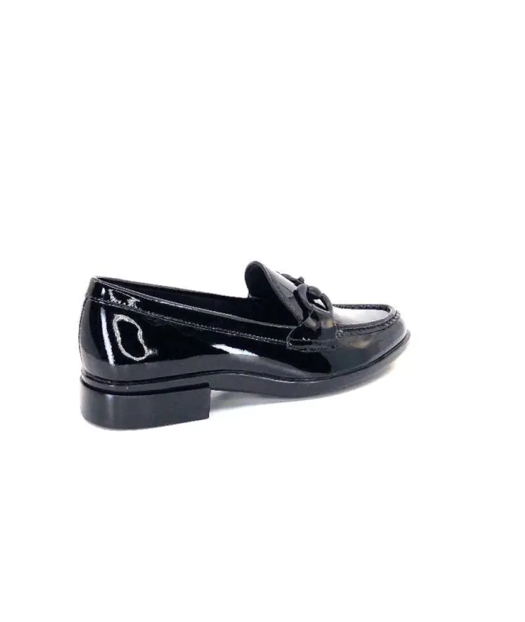 Ivoire0236a Ivoire 63008 Louisana Cuir Vernis Noir*Femme Mocassins