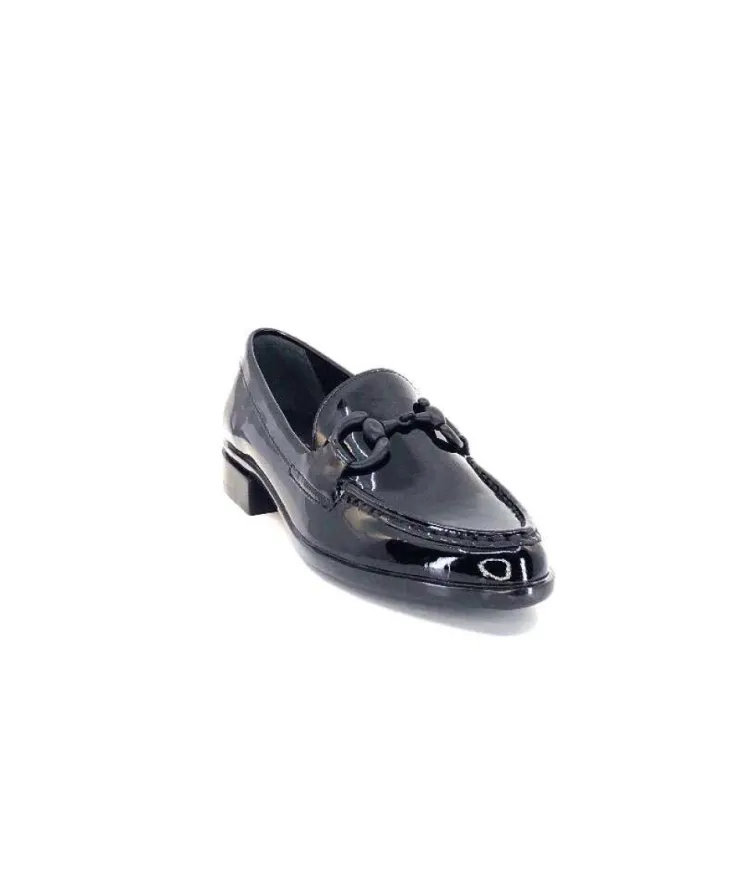 Ivoire0236a Ivoire 63008 Louisana Cuir Vernis Noir*Femme Mocassins