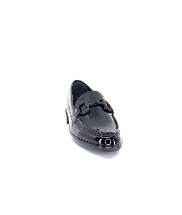 Ivoire0236a Ivoire 63008 Louisana Cuir Vernis Noir*Femme Mocassins