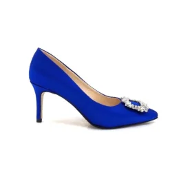 Ivoire0376 Ivoire 2514 Satin Bleu*Femme Escarpins