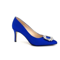 Ivoire0376 Ivoire 2514 Satin Bleu*Femme Escarpins