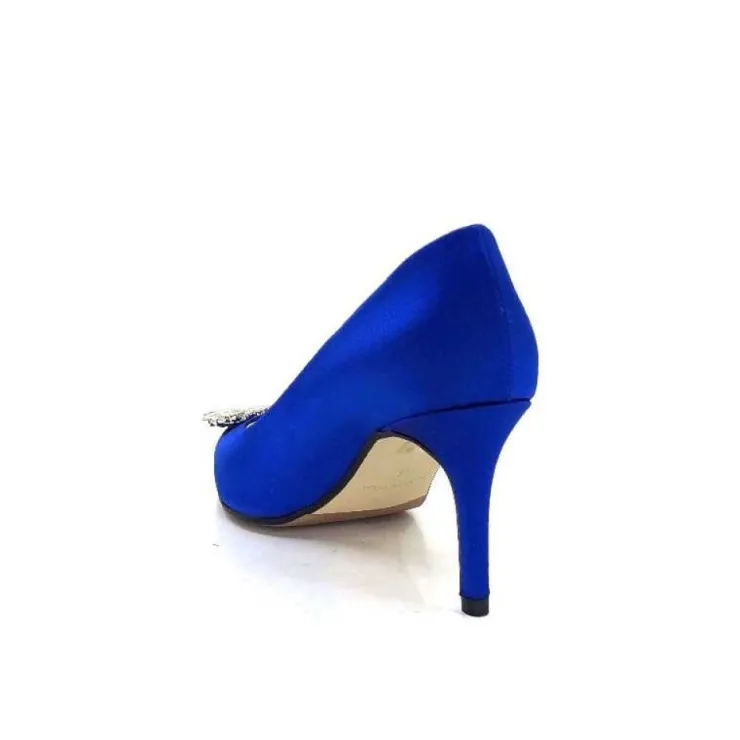 Ivoire0376 Ivoire 2514 Satin Bleu*Femme Escarpins