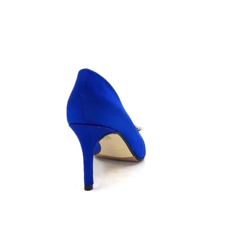 Ivoire0376 Ivoire 2514 Satin Bleu*Femme Escarpins