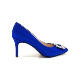Ivoire0376 Ivoire 2514 Satin Bleu*Femme Escarpins