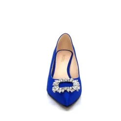 Ivoire0376 Ivoire 2514 Satin Bleu*Femme Escarpins
