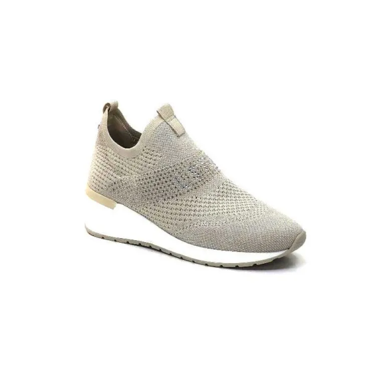 Ivoire0317a Ivoire 201.0893 Textile Beige & Strass*Femme Baskets
