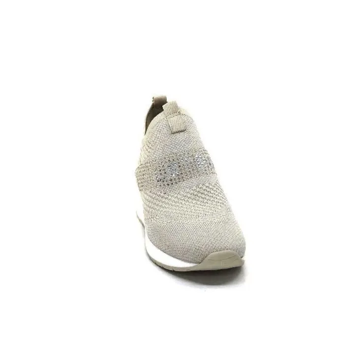 Ivoire0317a Ivoire 201.0893 Textile Beige & Strass*Femme Baskets