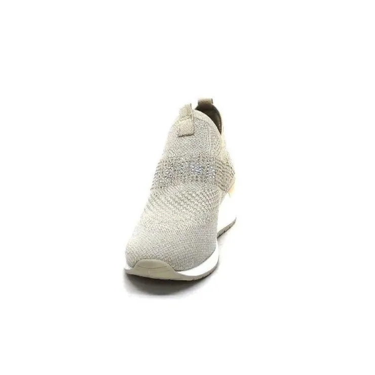 Ivoire0317a Ivoire 201.0893 Textile Beige & Strass*Femme Baskets