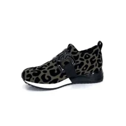 Ivoire0317a Ivoire 2203626 Textile Kaki Noir Leo*Femme Baskets