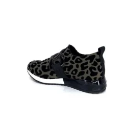 Ivoire0317a Ivoire 2203626 Textile Kaki Noir Leo*Femme Baskets