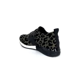 Ivoire0317a Ivoire 2203626 Textile Kaki Noir Leo*Femme Baskets