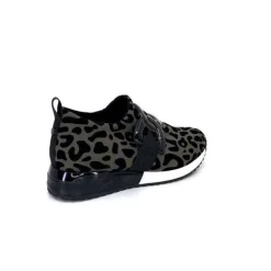 Ivoire0317a Ivoire 2203626 Textile Kaki Noir Leo*Femme Baskets