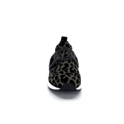 Ivoire0317a Ivoire 2203626 Textile Kaki Noir Leo*Femme Baskets