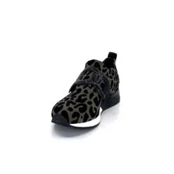 Ivoire0317a Ivoire 2203626 Textile Kaki Noir Leo*Femme Baskets