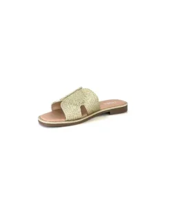 Ivoire0351a Ivoire 157902 Textile Or*Femme Mules