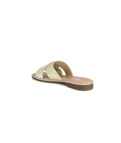 Ivoire0351a Ivoire 157902 Textile Or*Femme Mules