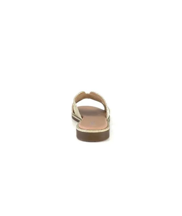 Ivoire0351a Ivoire 157902 Textile Or*Femme Mules