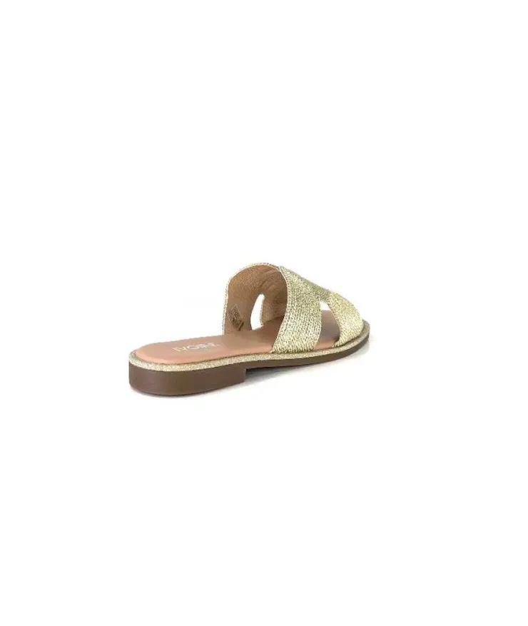 Ivoire0351a Ivoire 157902 Textile Or*Femme Mules