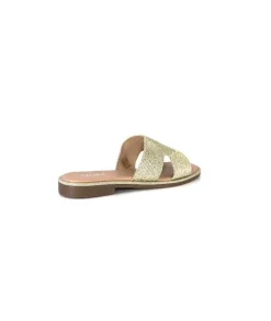 Ivoire0351a Ivoire 157902 Textile Or*Femme Mules