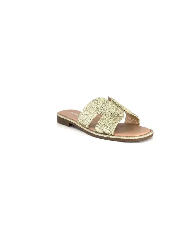 Ivoire0351a Ivoire 157902 Textile Or*Femme Mules