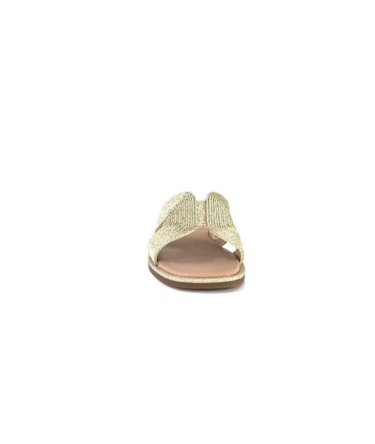 Ivoire0351a Ivoire 157902 Textile Or*Femme Mules