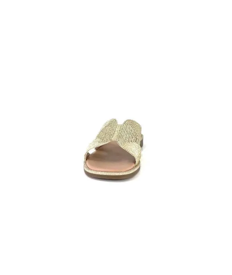 Ivoire0351a Ivoire 157902 Textile Or*Femme Mules