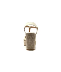 Ivoire0551 Ivoire 2131 Vera Cuir Creme Dore*Femme Plateformes