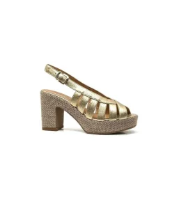 Ivoire0551 Ivoire 2166 Vera Cuir Dore*Femme Plateformes