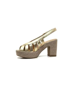 Ivoire0551 Ivoire 2166 Vera Cuir Dore*Femme Plateformes