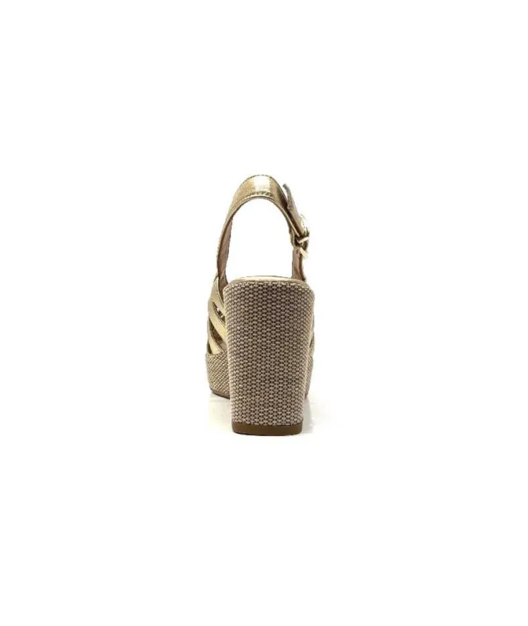 Ivoire0551 Ivoire 2166 Vera Cuir Dore*Femme Plateformes
