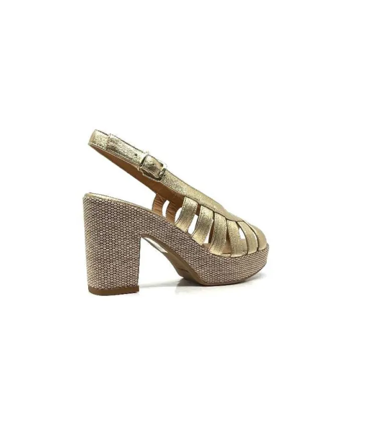 Ivoire0551 Ivoire 2166 Vera Cuir Dore*Femme Plateformes