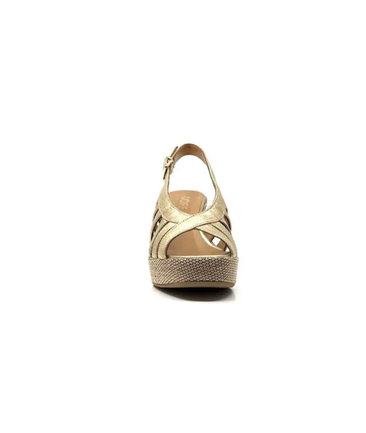 Ivoire0551 Ivoire 2166 Vera Cuir Dore*Femme Plateformes