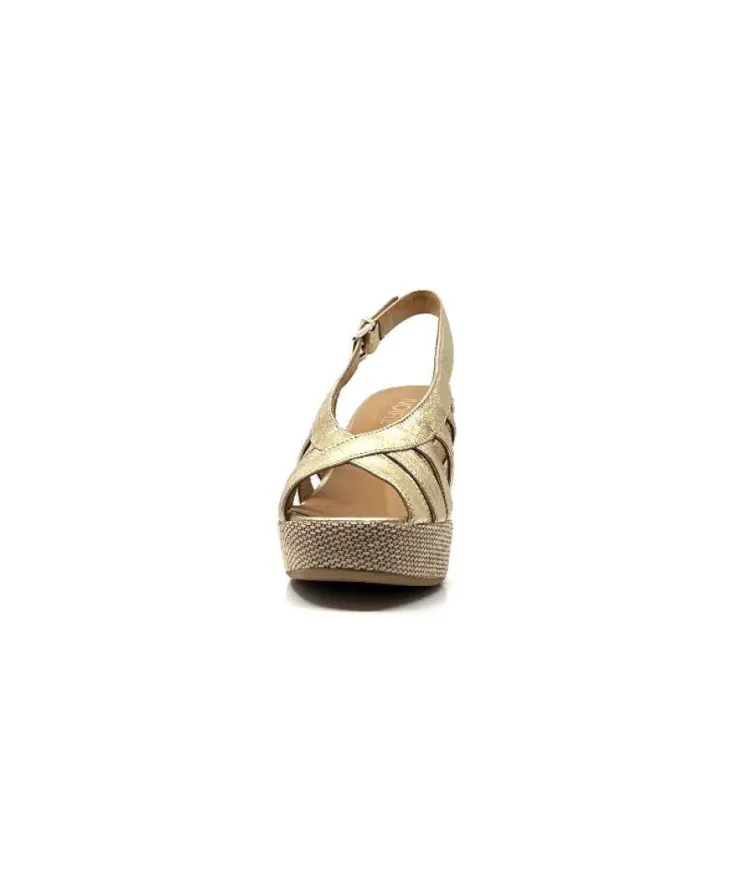 Ivoire0551 Ivoire 2166 Vera Cuir Dore*Femme Plateformes