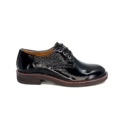 Ivoire0209b Ivoire 11441 Vernis Cuir Vernis Noir*Femme Lacets