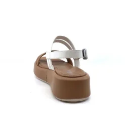 Ivoire0551 Ivoire 2056 Yara Cuir Marron & Blanc*Femme Plateformes