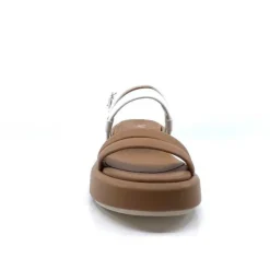 Ivoire0551 Ivoire 2056 Yara Cuir Marron & Blanc*Femme Plateformes
