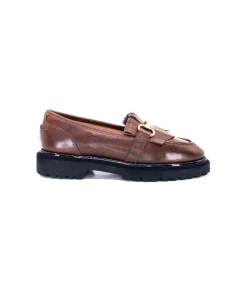 Ivoire0532 Ivoire A231 Cuir Marron*Femme Mocassins