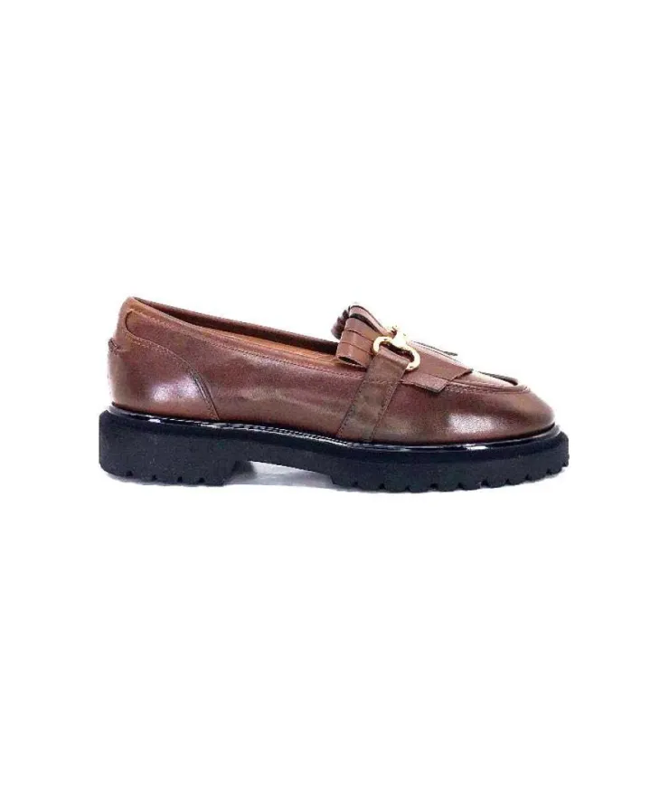 Ivoire0532 Ivoire A231 Cuir Marron*Femme Mocassins