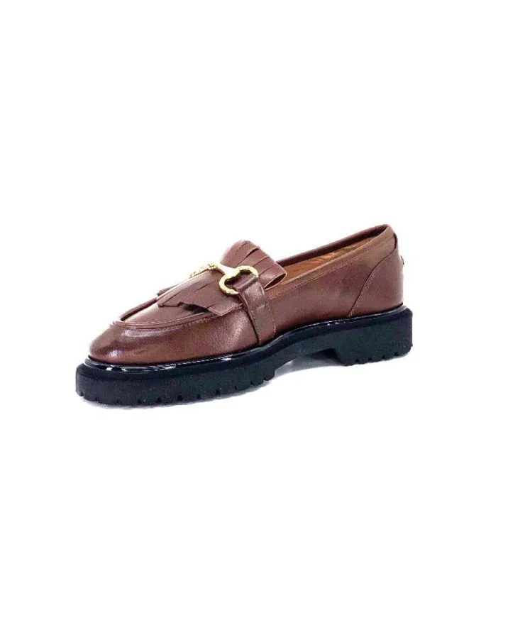 Ivoire0532 Ivoire A231 Cuir Marron*Femme Mocassins