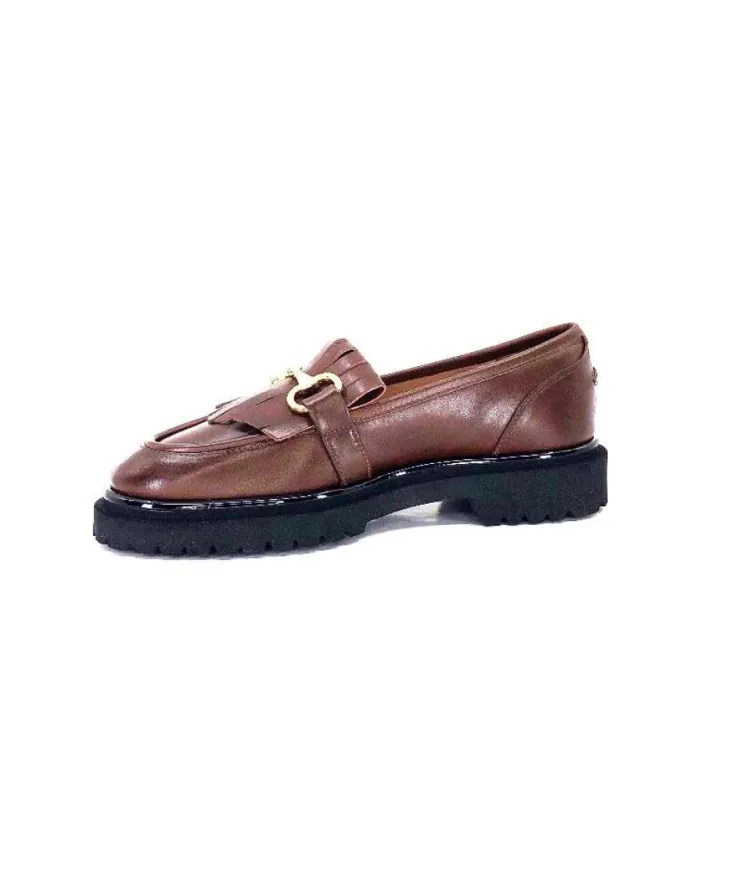 Ivoire0532 Ivoire A231 Cuir Marron*Femme Mocassins