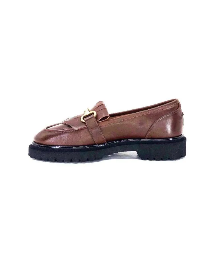 Ivoire0532 Ivoire A231 Cuir Marron*Femme Mocassins