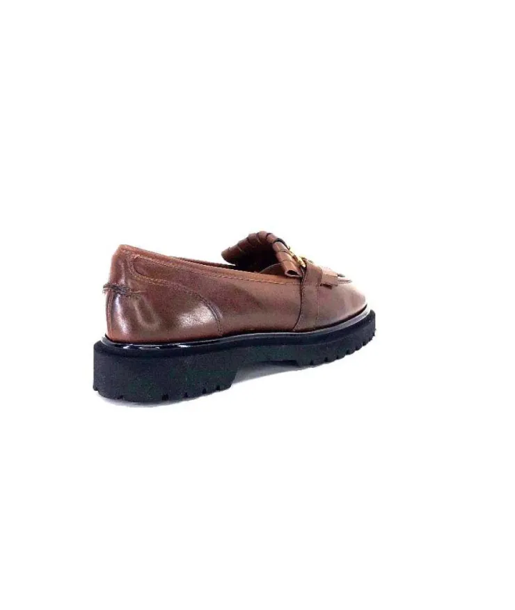 Ivoire0532 Ivoire A231 Cuir Marron*Femme Mocassins