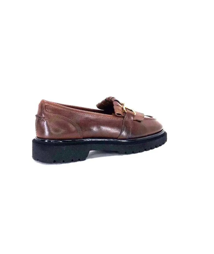 Ivoire0532 Ivoire A231 Cuir Marron*Femme Mocassins