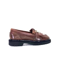Ivoire0532 Ivoire A231 Cuir Marron*Femme Mocassins