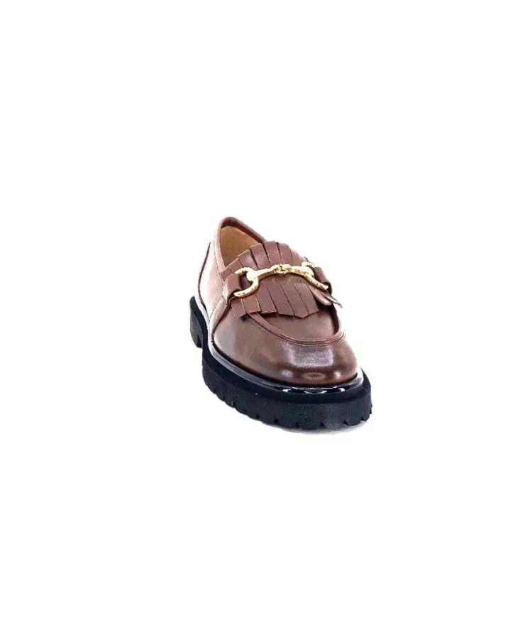 Ivoire0532 Ivoire A231 Cuir Marron*Femme Mocassins