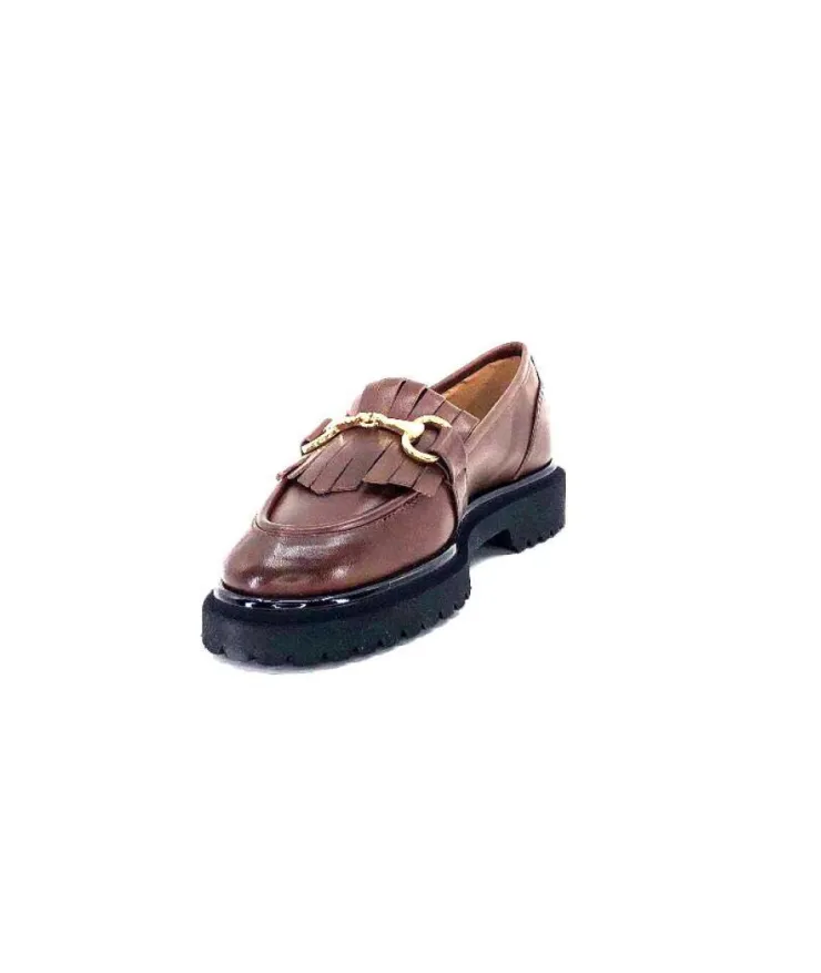 Ivoire0532 Ivoire A231 Cuir Marron*Femme Mocassins