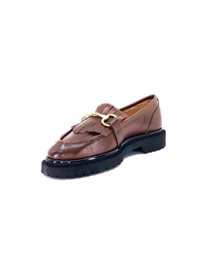 Ivoire0532 Ivoire A231 Cuir Marron*Femme Mocassins