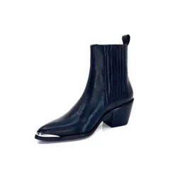 We Do Ivoire 99527A Cuir Noir*Femme Santiags