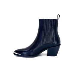 We Do Ivoire 99527A Cuir Noir*Femme Santiags