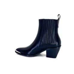 We Do Ivoire 99527A Cuir Noir*Femme Santiags